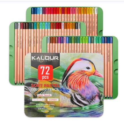 KALOUR 72 Colors Powder soft Pastel Drawing Pencils Set Professional Art Drawing Supplies