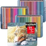 KALOUR 72 Piece Metallic Colored Pencils Soft Core with Vibrant Color Ideal for Drawing Blending Sketching Shading Coloring