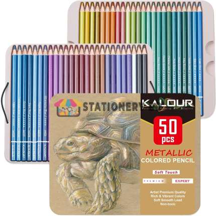 KALOUR Metallic Colored Pencils Set of 50 Colors