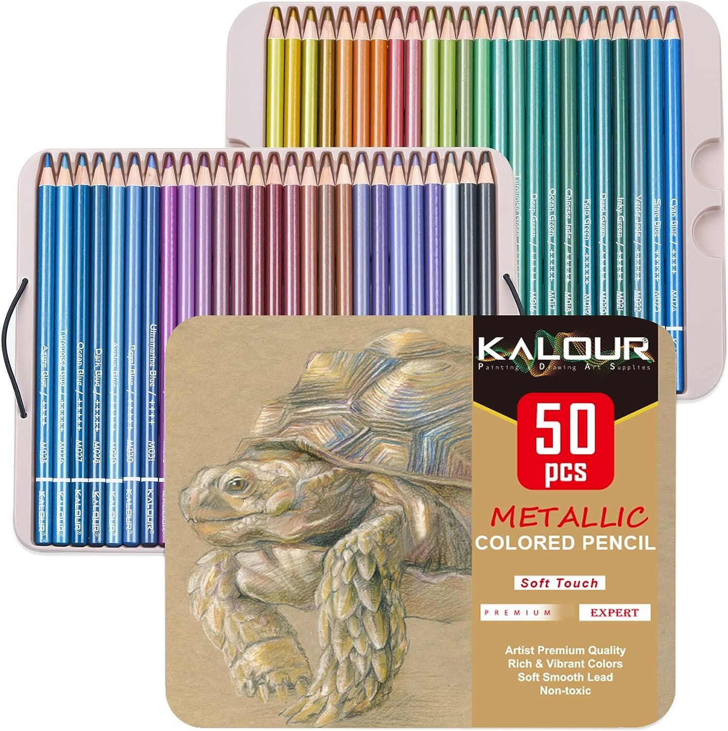 KALOUR Metallic Colored Pencils Set of 50 Colors KALOUR Metallic Colored Pencils Set of 50 Colors