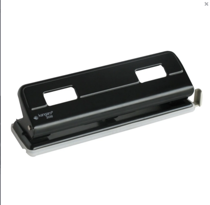 Kangaro 3 Hole Puncher 2030 Heavy Duty 16 Sheets Capacity, Assorted Colors