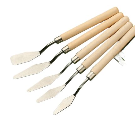 Keepsmiling Wooden Palette knifee Set For Painting Art Work Pack of 5