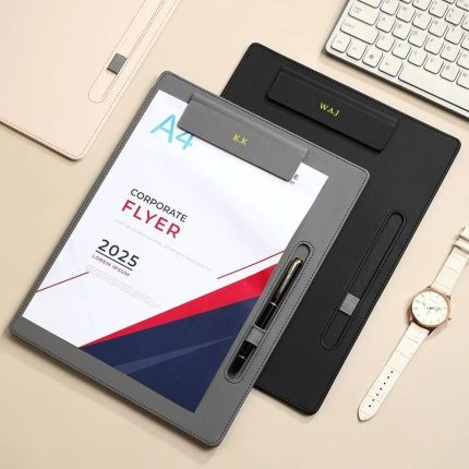 Leather Clipboard Business Office School Meeting Record Writing Board A4 Paper File Folder Clipboard Pen Slot - GadStyle BD