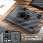Leather Padfolio with Wireless Charging, Hidden Handle & Clipboard – Premium Business Organizer Folder with Notepad & Tablet Holder - GadStyle BD