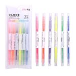 Maries Double-Headed Highlighter pen 6 Colors (Multicolor)
