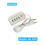 Maxline ML-404 Durable 4 USB Travel Multi Charger 1.2 Miter Cable 18 Watt Usb Charger 4-Port 2400 mA