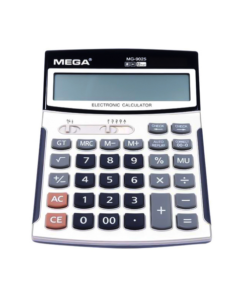 Mega MG-9025 Electronic Calculator, 12 Digit Dual Power Mega MG-9025 Electronic Calculator, 12 Digit Dual Power