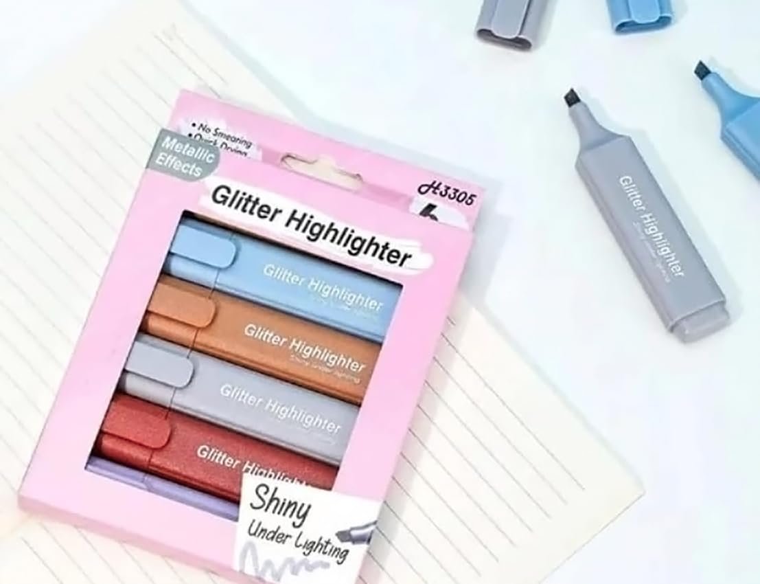 Metallic Effect Glitter Highlighter Pens Metallic Effect Glitter Highlighter Pens