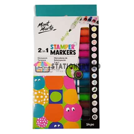 Mont Marte 2 in 1 Stamper Markers 14 pcs