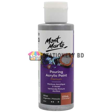 Mont Marte Acrylic Pouring Paint 120ml Silver