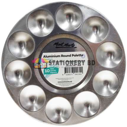 Mont Marte Aluminium Round Palette 10 Well