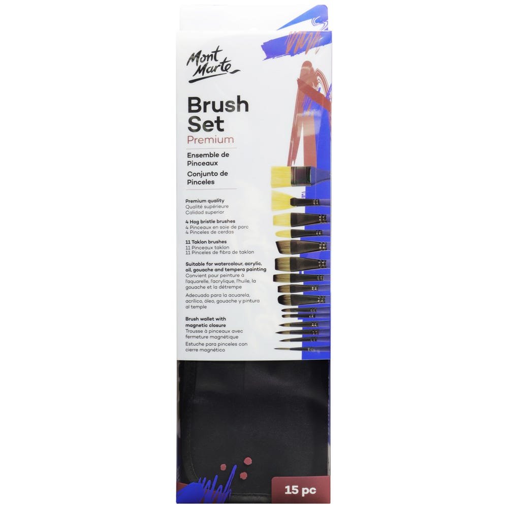 Mont Marte Brush Set in Wallet 15pc Mont Marte Brush Set in Wallet 15pc