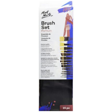 Mont Marte Brush Set in Wallet 15pc
