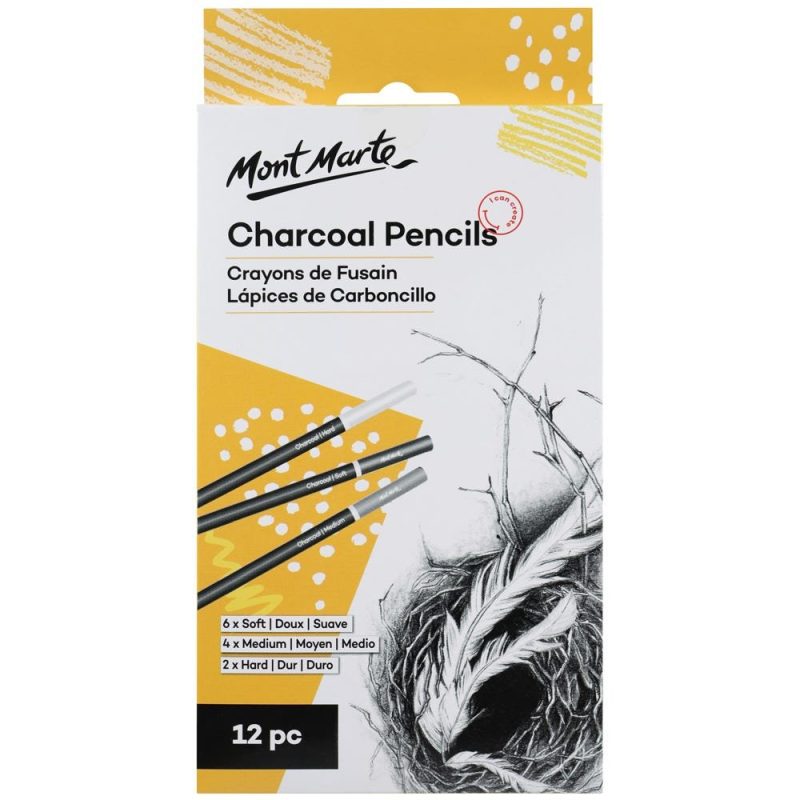 Mont Marte Charcoal Pencils 12pc