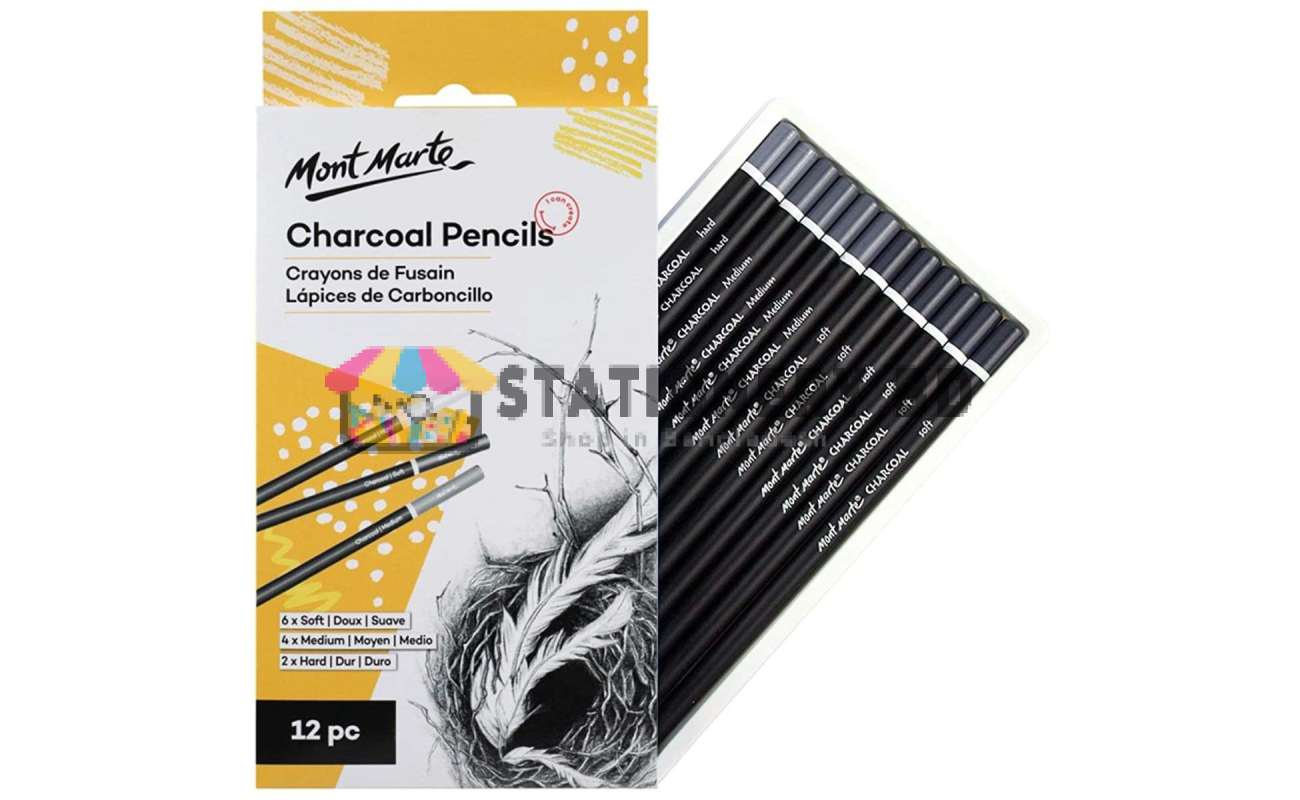 Mont Marte Charcoal Pencils 12pc