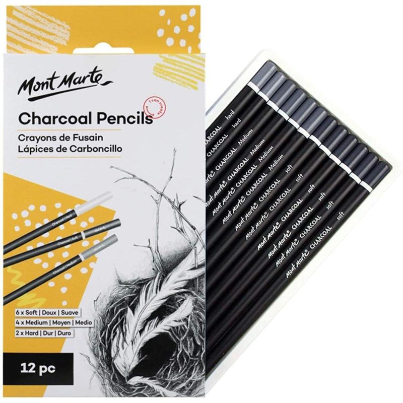Mont Marte Charcoal Pencils 12pc