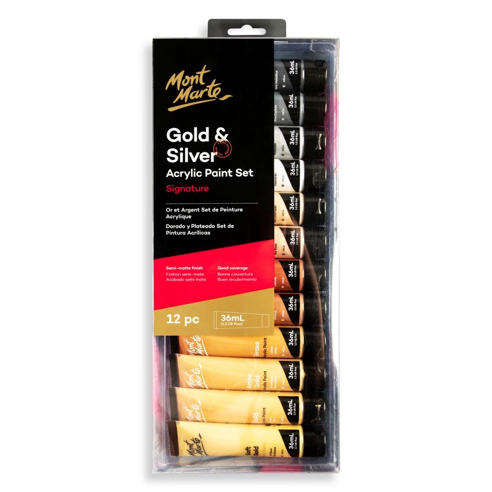 Mont Marte Gold Paint Series Set 12pc*36ml Mont Marte Gold Paint Series Set 12pc*36ml