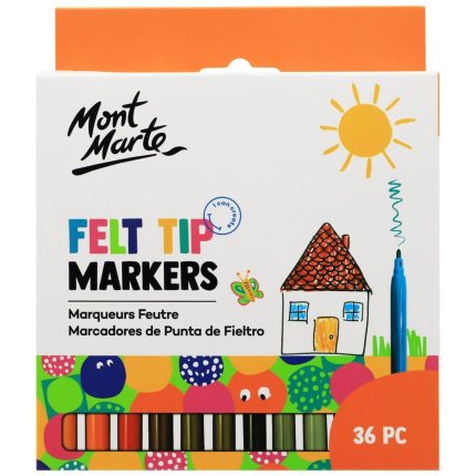 Mont Marte Kids Felt Tip Markers 36pc-Basic