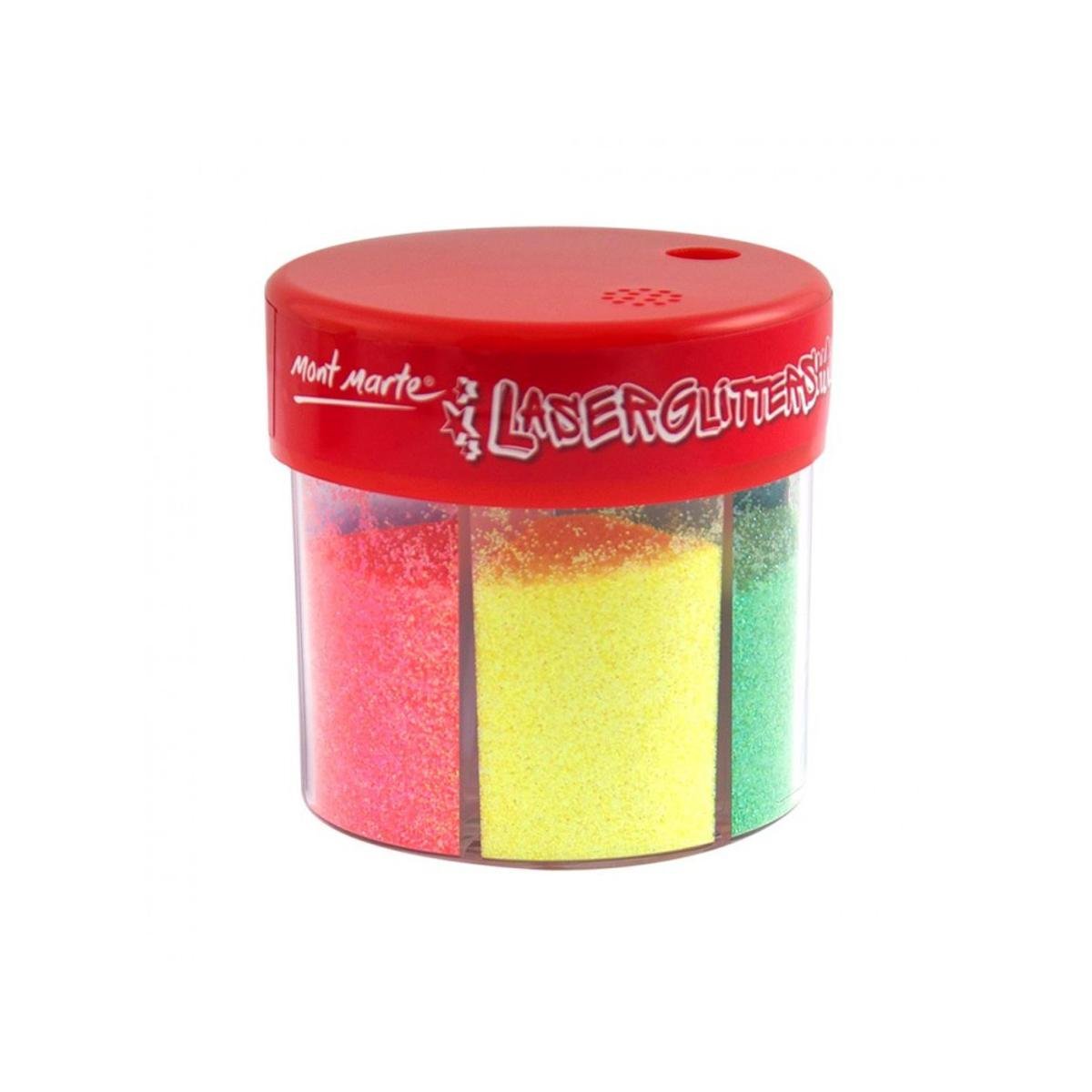 Mont Marte Laser Glitter Shaker 6 Fluro Colours 50gm Mont Marte Laser Glitter Shaker 6 Fluro Colours 50gm