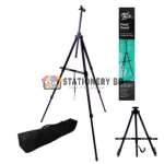 Mont Marte MEA0030 Tripod Easel Portable Aluminium Field Easel Telescopic Legs w/Carry Bag Black