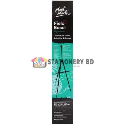Mont Marte MEA0030 Tripod Easel Portable Aluminium Field Easel Telescopic Legs w/Carry Bag Black