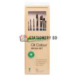 Mont Marte Oil Brushes In Wooden Box 7pc