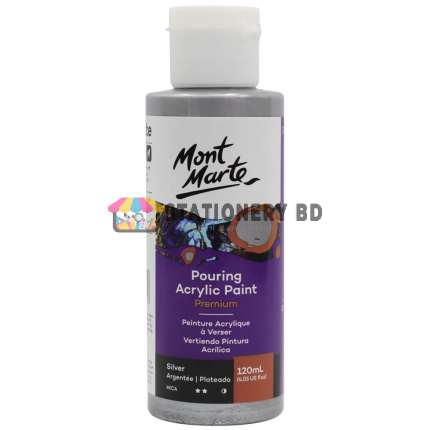 Mont Marte Pouring Acrylic Paint 120ml-Silver