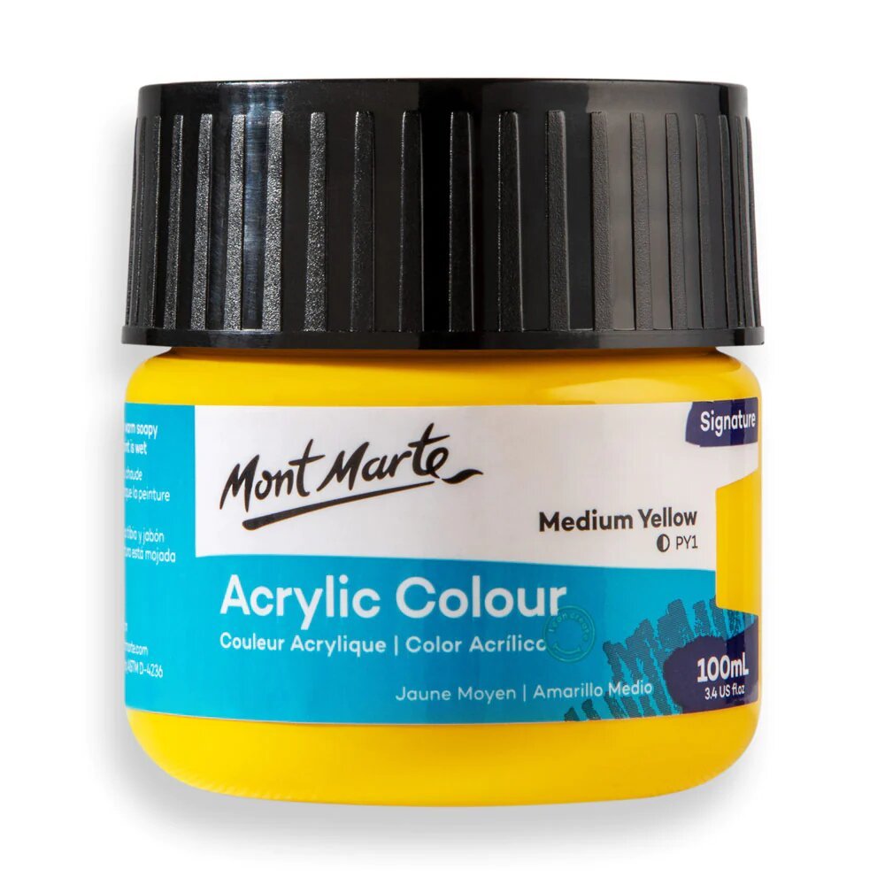 Mont Marte Premium Acrylic Color 100ml - medium yellow Mont Marte Premium Acrylic Color 100ml - medium yellow