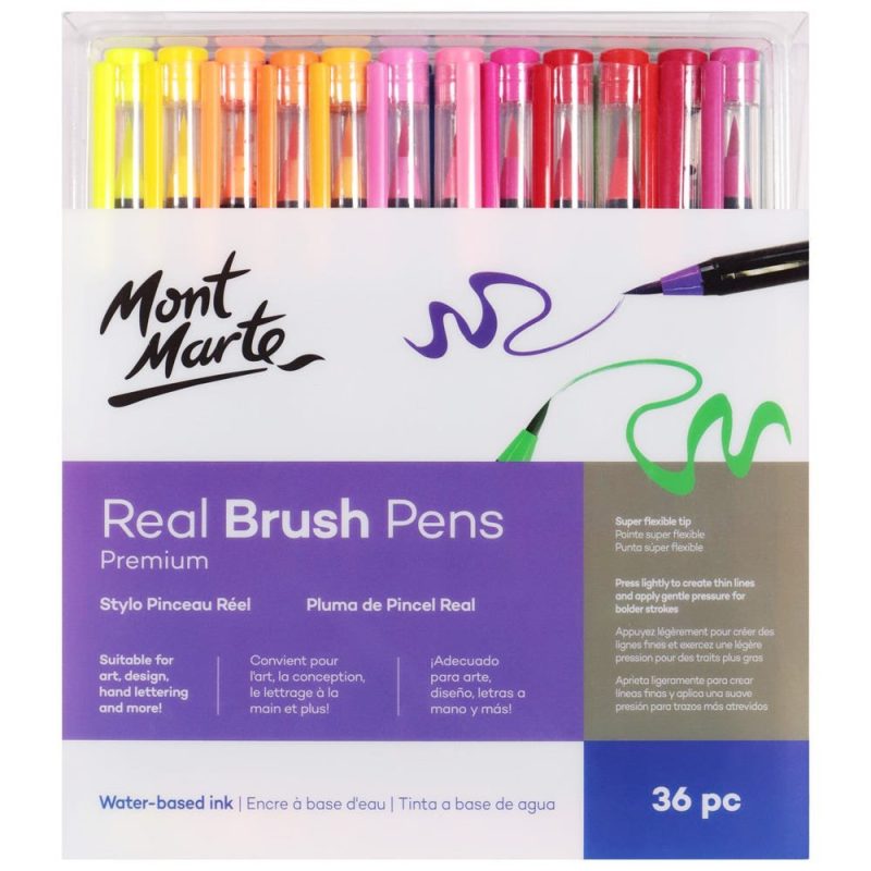 Mont Marte Real Brush Pens 36 pcs
