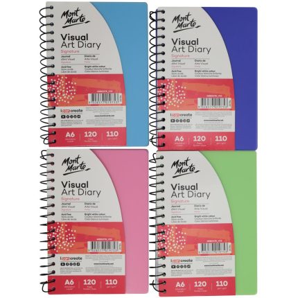 Mont Marte Visual Art Diary PP Coloured Cover A6 - Pink