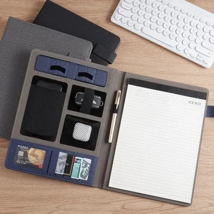Multifunction A4 Leather Portfolio File Folder Man Phone Document Holder Organizer - GadStyle BD