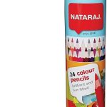 NATARAJ Hexa Colouring Artist Pencils, Wooden Tin Set, Pack of 24, MULTICOLOUR, Hexa Grip, Draw Sketch Colour Tone, Kids Children Pencils