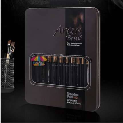 Nylon Hair Of Painting Brush Iron Box Paint Brushes Set For Watercolor Oil