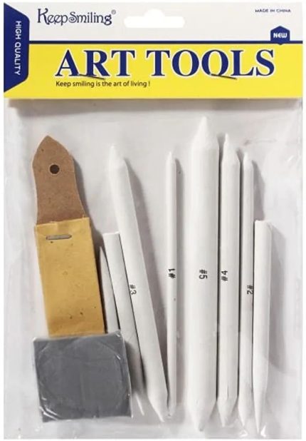 Paper stump Set of 8 With Sand Paper & Art Eraser