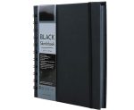 Papertree Black Sketchbook, Wiro Bound, Size 6" x 6" Inches, 200GSM (40 Sheets) 80 Pages