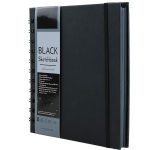 Papertree Black Sketchbook, Wiro Bound, Size 6" x 6" Inches, 200GSM (40 Sheets) 80 Pages