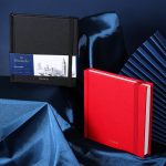 PAPERTREE Leather Cover Water color Book A5 & 5x5 Inch (40 sheets) 120 Gsm cold press paper With Elastic Band - Black