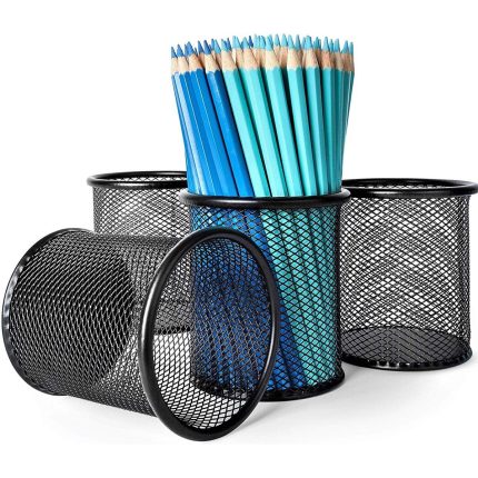 PAPERTREE P908 / P909Mesh Pen Holder Round shape | High Quality Mesh Steel Material