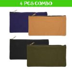 Papertree Pencil Pouch Pencil Bag for Multi-Purpose use Mini Zipper Pouch - 4 Pcs combo