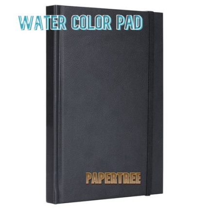 Papertree Premium A5 Watercolor & Acrylic Pad with Black Leather Cover Elastic Band 25 sheet 110gsm Hand made paper