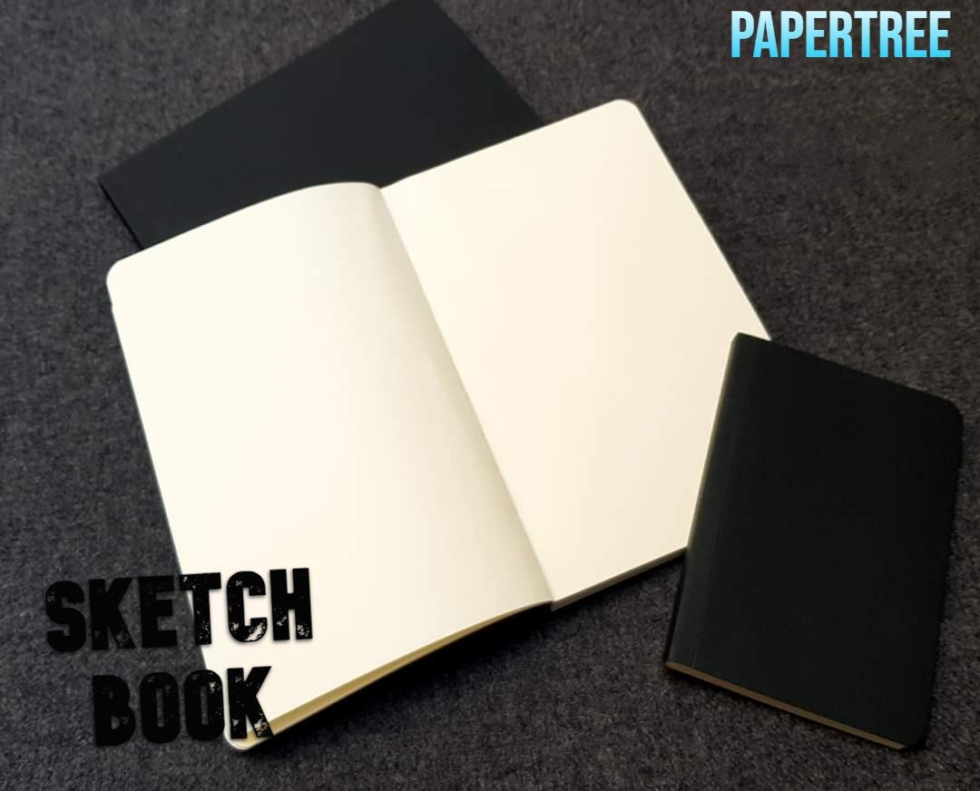 PAPERTREE Sketch Book A5 Size Handy sketch note Book - BLACK COVER PAPERTREE Sketch Book A5 Size Handy sketch note Book - BLACK COVER