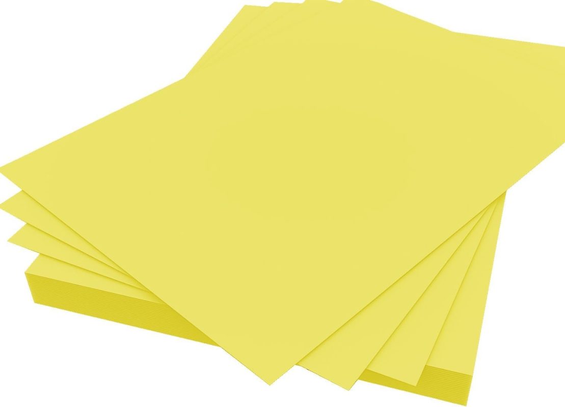 Pastel Yellow Cards 120gsm Yellow Kraft Card Printer Paper, Blank Paper Thick Cardstock for Crafts, Invitations, Menus, Printing,certificate paper A4 size 20 sheets