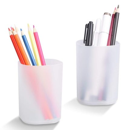 Pen and Pencil Holder white Round Pen Pencil Holder Pen Organizer Desk Office Pencil Holders Transparent