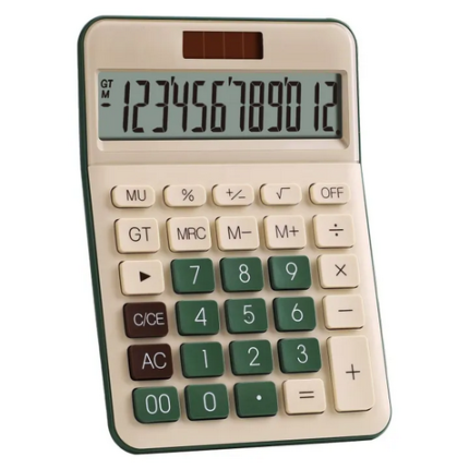Petra 12 Digit Electronic Business Calculator With Two Year Warranty Large Size Official Business calculator - Green