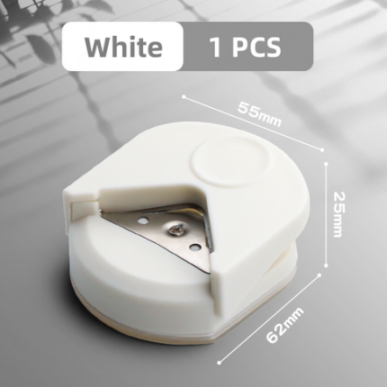 Portable Cute Mini R4 Round Corner Cutter Plastic Paper Cutters Cards Photo Trimmer DIY Scrapbooking Cutting Tools Office School Supplies - White