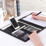 Professional Multifunctional PU Leather Zippered Padfolio – A4 Business Organizer with Calculator & Memo Pad - GadStyle BD