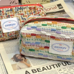 Rainbow Woven Chanel-Inspired Pen Bag – Stylish, Large-Capacity Student Stationery Pouch