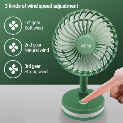 Rechargeable Fan Long Standby Electric Solid Color Cooling Fan - Green