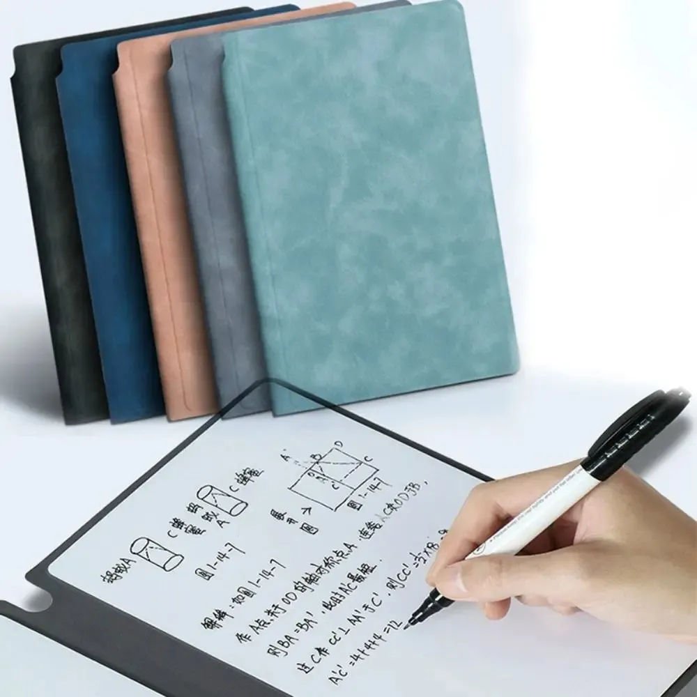 Reusable A5 Whiteboard Notebook With Whiteboard Pen Erasing Cloth Writing Board Memo Pad - GadStyle BD Reusable A5 Whiteboard Notebook With Whiteboard Pen Erasing Cloth Writing Board Memo Pad - GadStyle BD