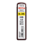 Rotring Tikky Hi-Polymer 0.35mm HB Pack of 12 Leads for Mechanical Pencil Lead